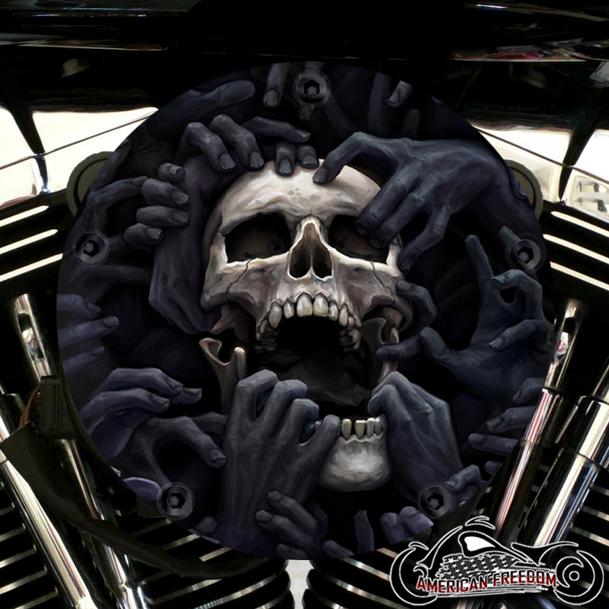 Harley Davidson High Flow Air Cleaner Cover - Torn Apart Skull